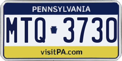 PA license plate MTQ3730