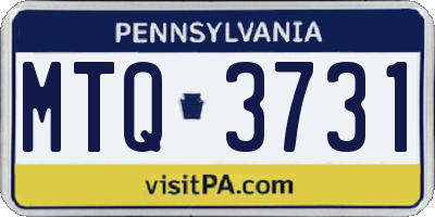 PA license plate MTQ3731
