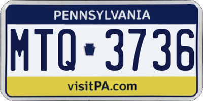 PA license plate MTQ3736