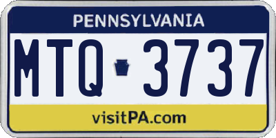 PA license plate MTQ3737