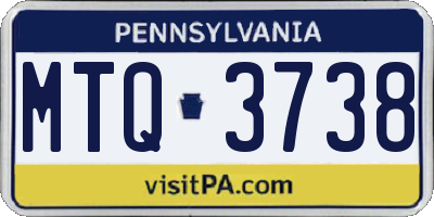PA license plate MTQ3738