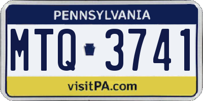 PA license plate MTQ3741