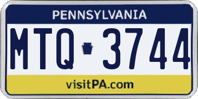 PA license plate MTQ3744
