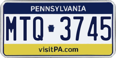 PA license plate MTQ3745