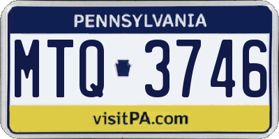 PA license plate MTQ3746