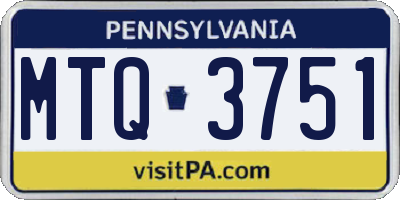 PA license plate MTQ3751