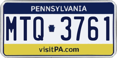 PA license plate MTQ3761