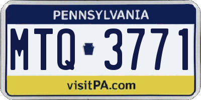 PA license plate MTQ3771