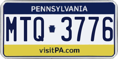 PA license plate MTQ3776