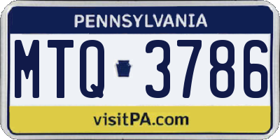 PA license plate MTQ3786