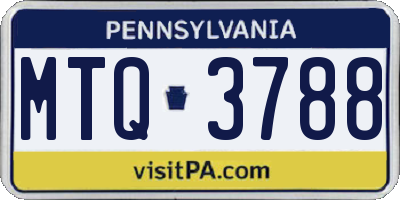 PA license plate MTQ3788