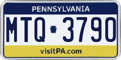 PA license plate MTQ3790