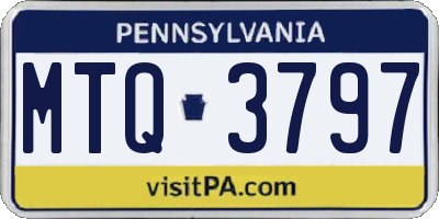 PA license plate MTQ3797
