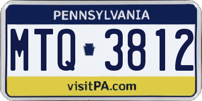 PA license plate MTQ3812
