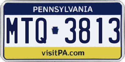 PA license plate MTQ3813