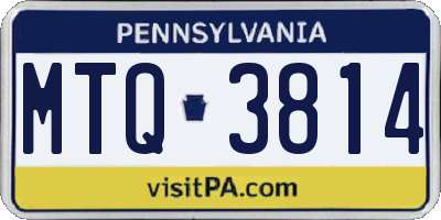PA license plate MTQ3814