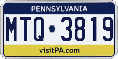 PA license plate MTQ3819