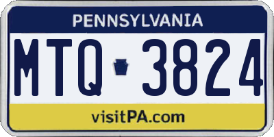 PA license plate MTQ3824
