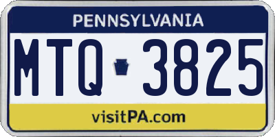 PA license plate MTQ3825