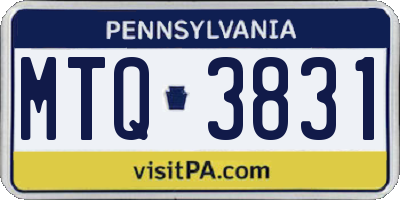 PA license plate MTQ3831