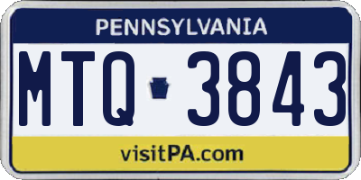 PA license plate MTQ3843