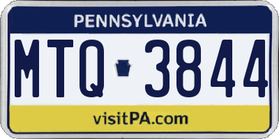 PA license plate MTQ3844