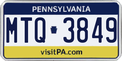 PA license plate MTQ3849