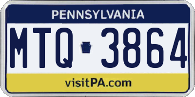 PA license plate MTQ3864
