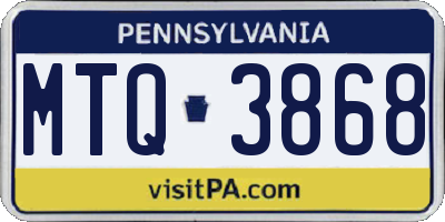 PA license plate MTQ3868