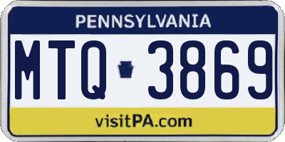 PA license plate MTQ3869
