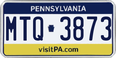 PA license plate MTQ3873