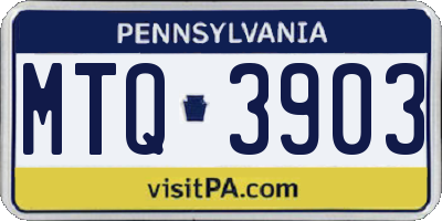 PA license plate MTQ3903