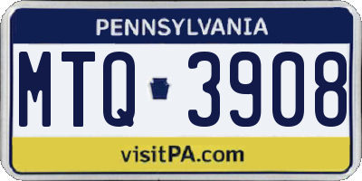 PA license plate MTQ3908
