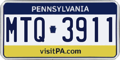 PA license plate MTQ3911