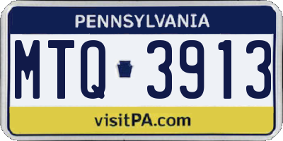 PA license plate MTQ3913