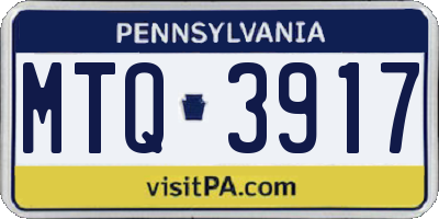 PA license plate MTQ3917