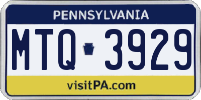 PA license plate MTQ3929