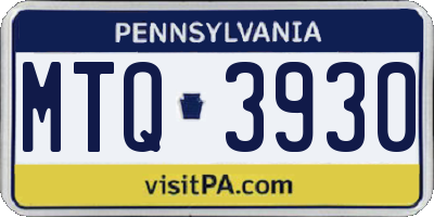 PA license plate MTQ3930