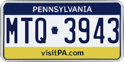 PA license plate MTQ3943