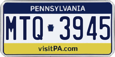 PA license plate MTQ3945
