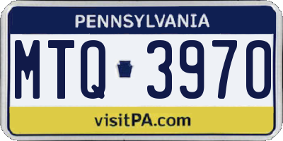 PA license plate MTQ3970
