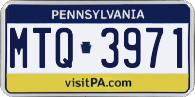 PA license plate MTQ3971
