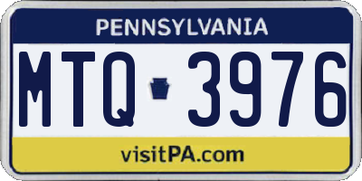 PA license plate MTQ3976