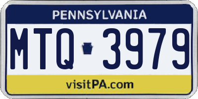 PA license plate MTQ3979