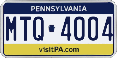 PA license plate MTQ4004