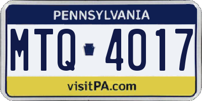 PA license plate MTQ4017