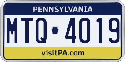 PA license plate MTQ4019