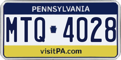 PA license plate MTQ4028