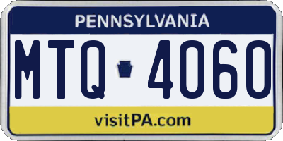 PA license plate MTQ4060