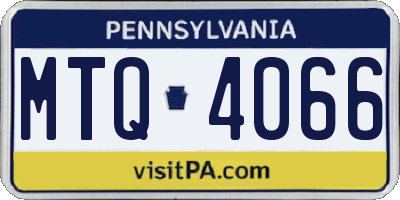 PA license plate MTQ4066